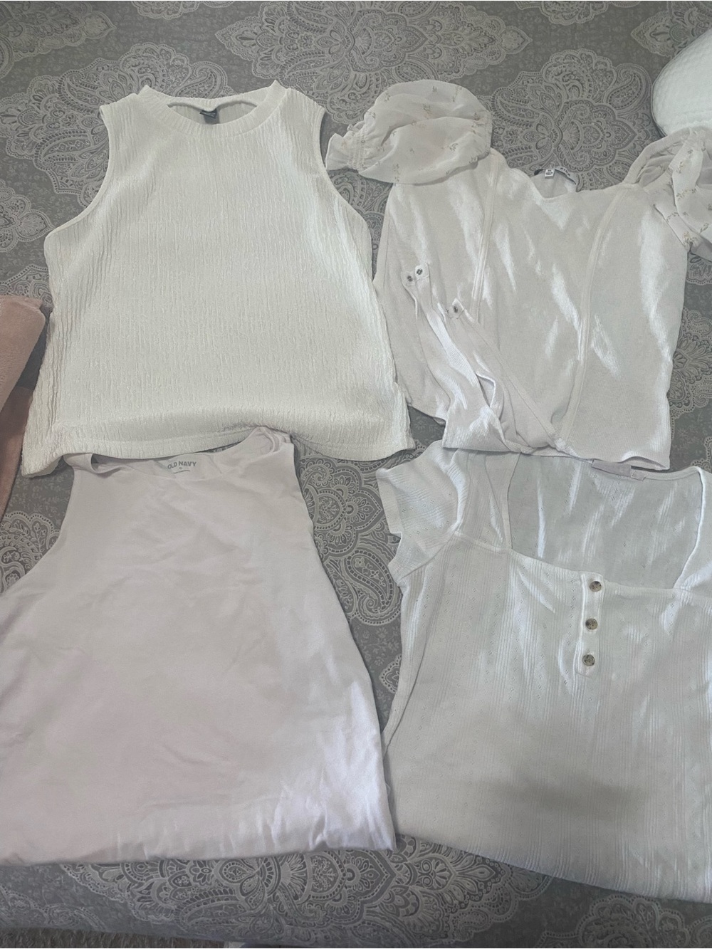 Bundle of Four White/Off-White Women's Bodysuits